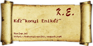 Kákonyi Enikő névjegykártya